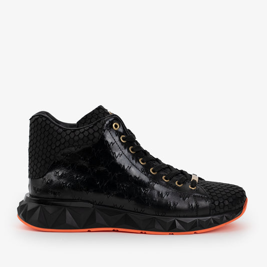 The Caesars Black Leather High-Top Men Sneaker