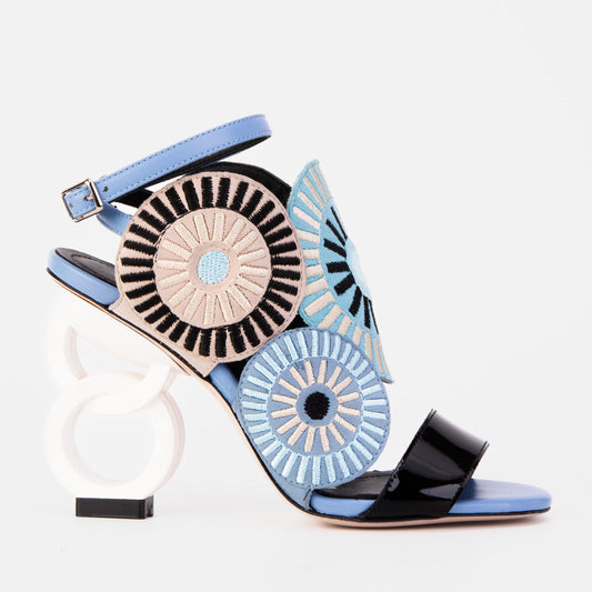 The Parama Blue Leather Ankle Strap Women Sandal