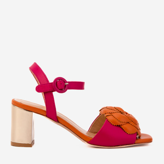 The Salerno Fuchsia Leather Women Sandal