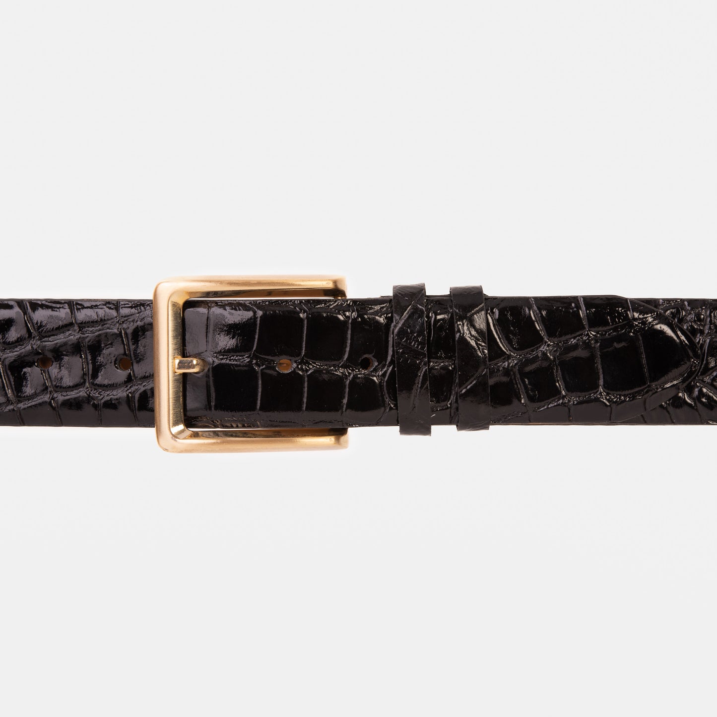 The Strat Black Leather Belt