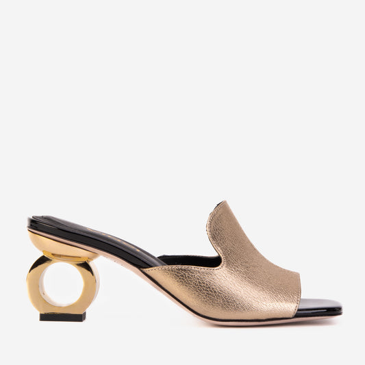 The Tory Gold Leather Women Sandal