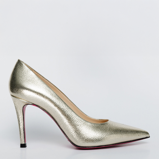 حذاء Ege Gold Leather Pump للنساء بنعل فوشيا 