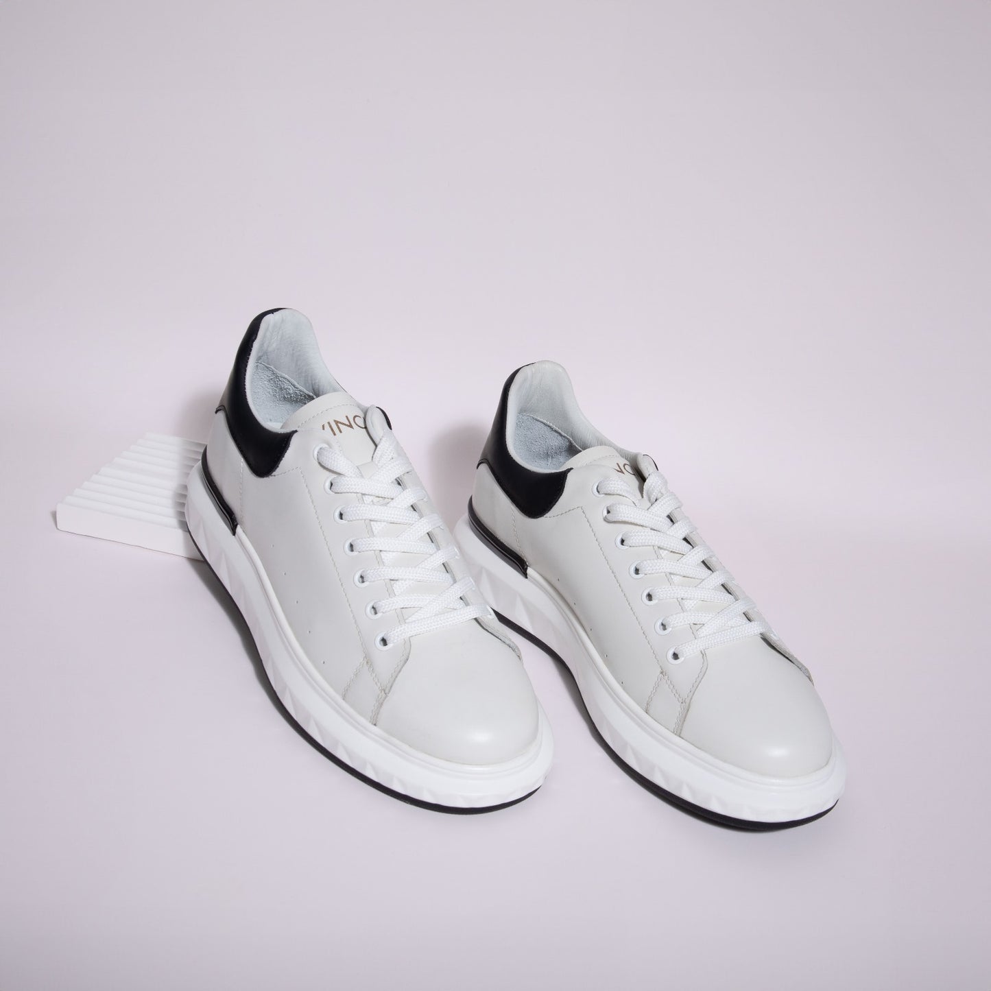 Zapatillas de deporte de cuero blanco Linq para hombre