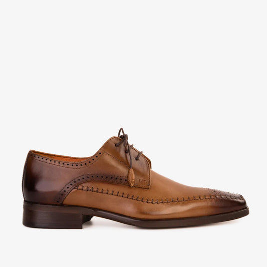 The Moon Tan Leather Derby Men Shoe