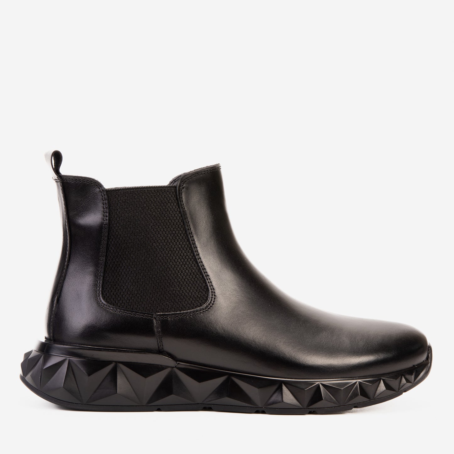 The Apex Black Leather Men Chelsea Boot