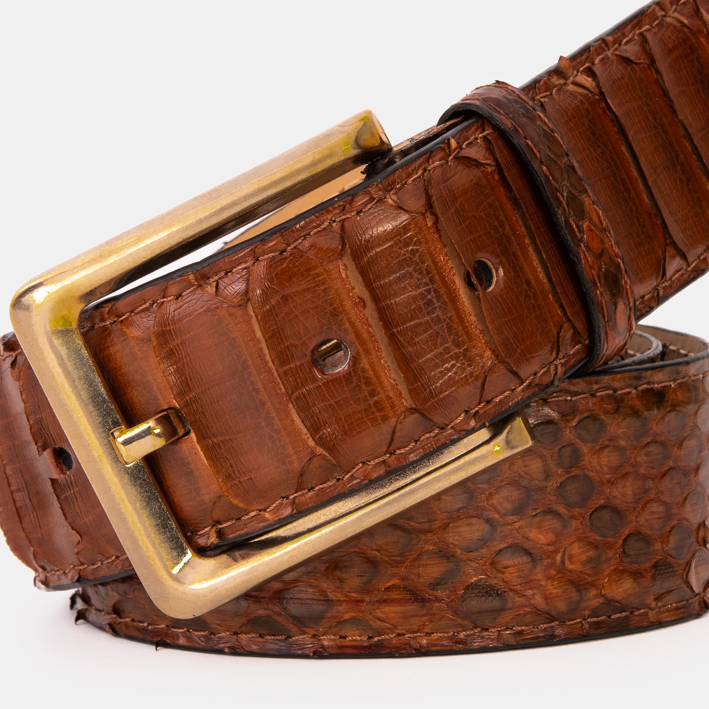 The Boss Tan Pythn Snk Leather Belt