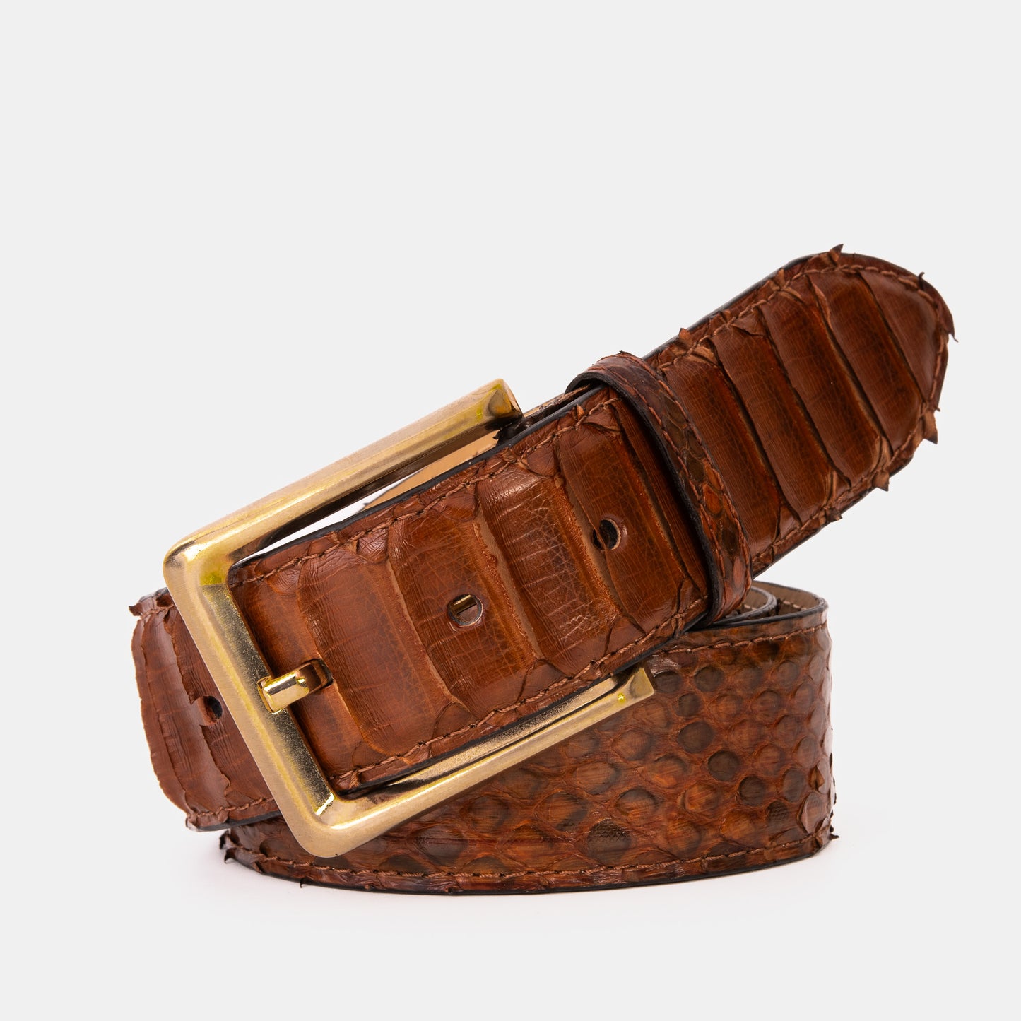 The Boss Tan Pythn Snk Leather Belt