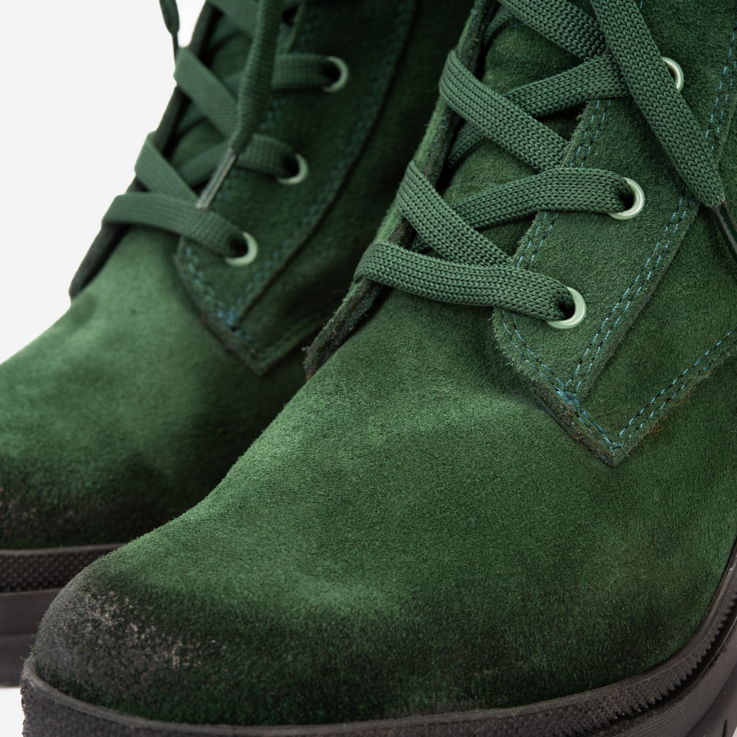 The Elera Green Leather Block Heel Women Boot