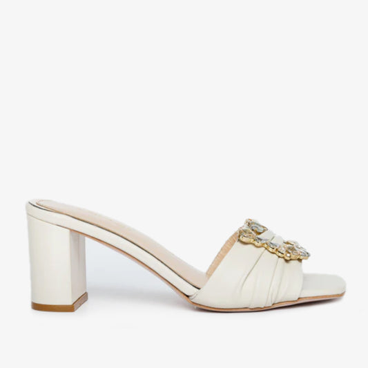 The Micro Cream Leather Women Sandal