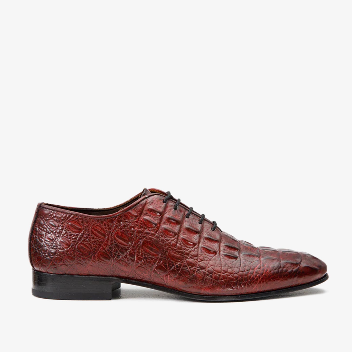 The Randor Burgundy Crocodile Leather Oxford Men Shoe