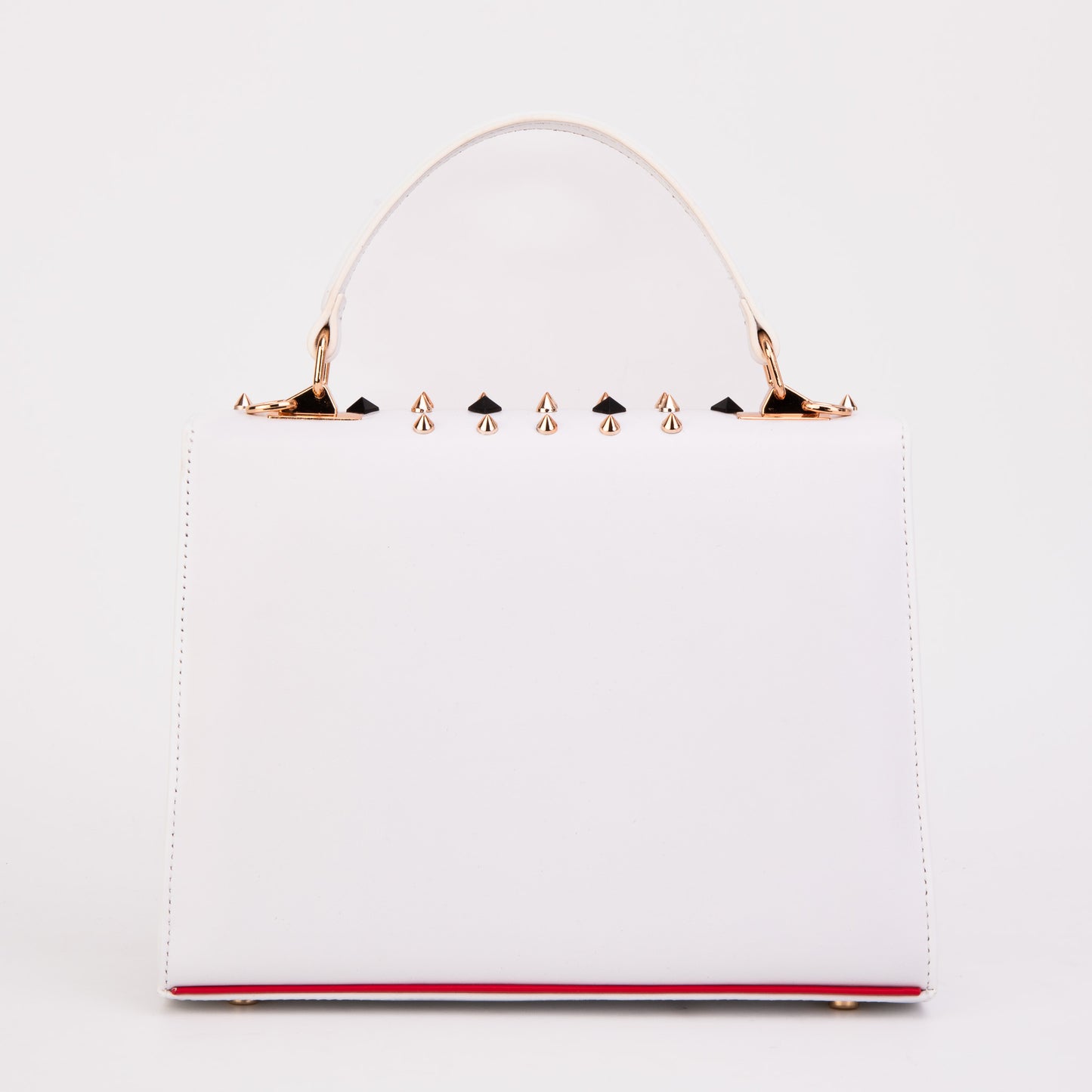 The Infanta White Spike Leather Handbag