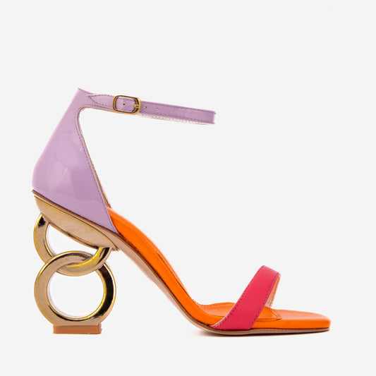 The Helix Heel Multicolor Leather Women Sandal