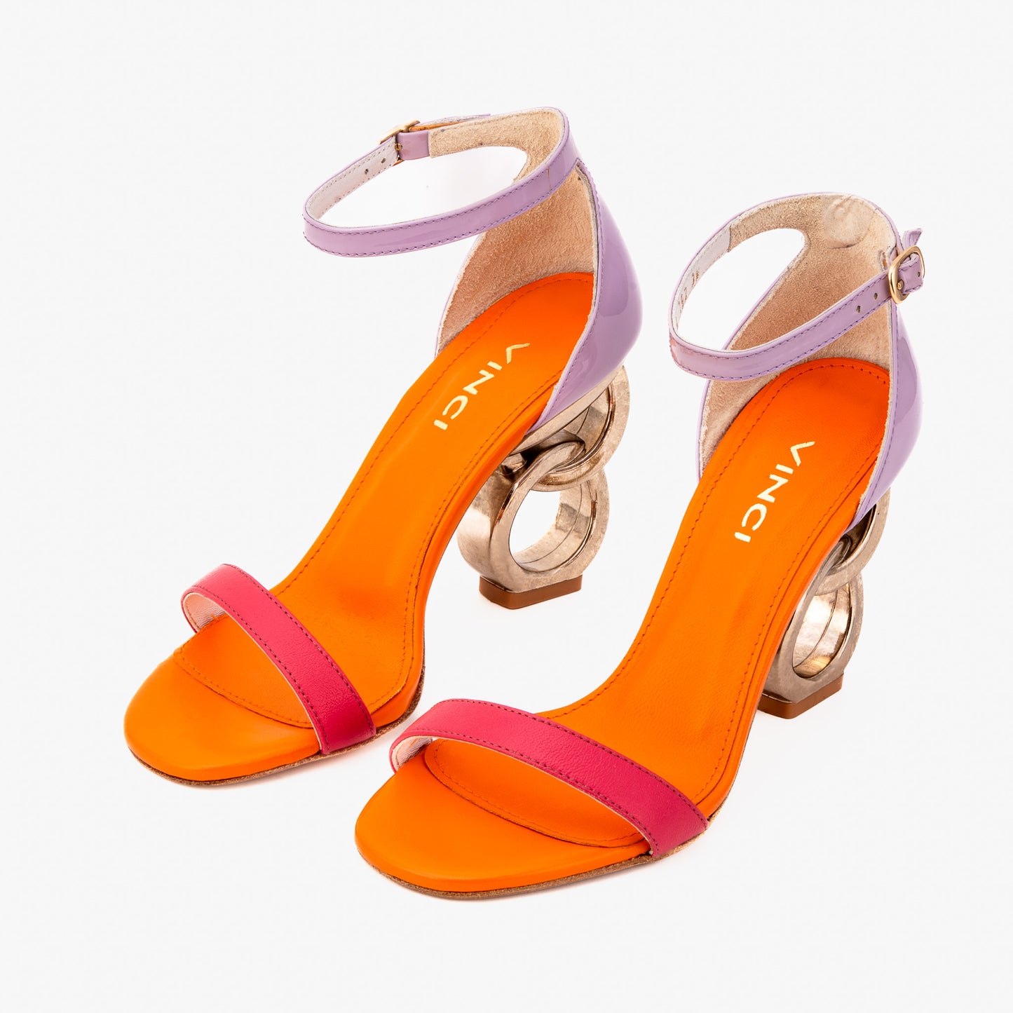 The Helix Heel Multicolor Leather Women Sandal