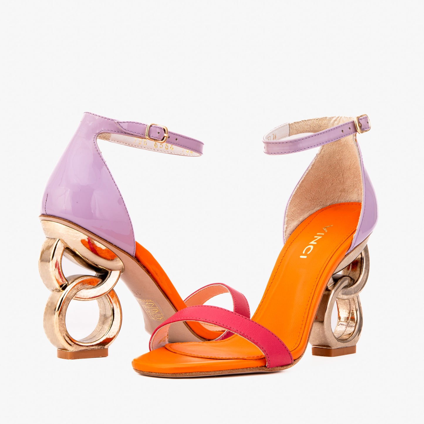 The Helix Heel Multicolor Leather Women Sandal