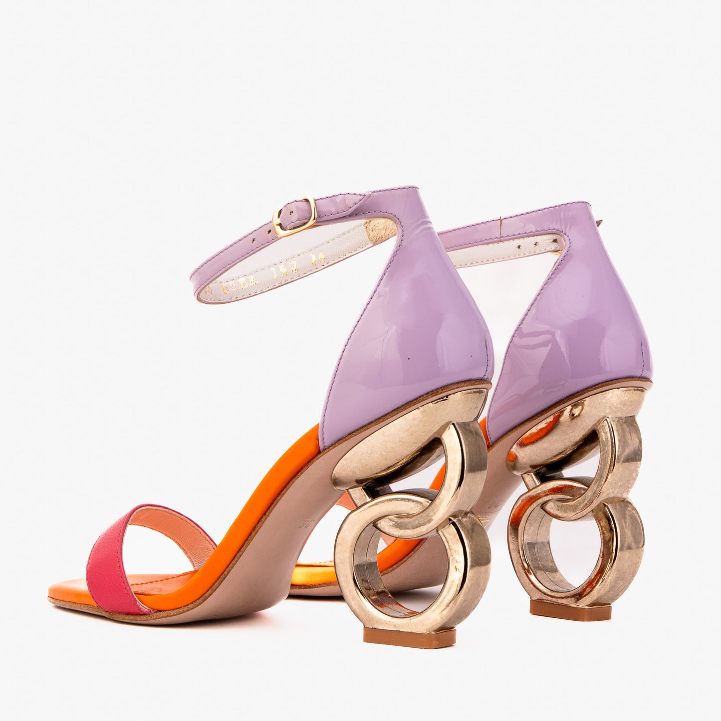 The Helix Heel Multicolor Leather Women Sandal