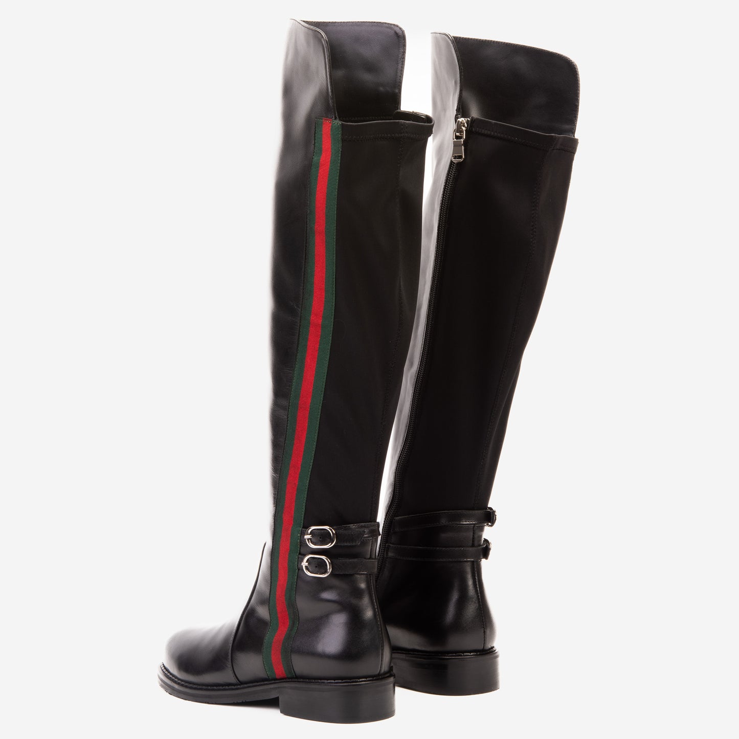 The Manhattan Luxe Black Leather Knee - High Boot