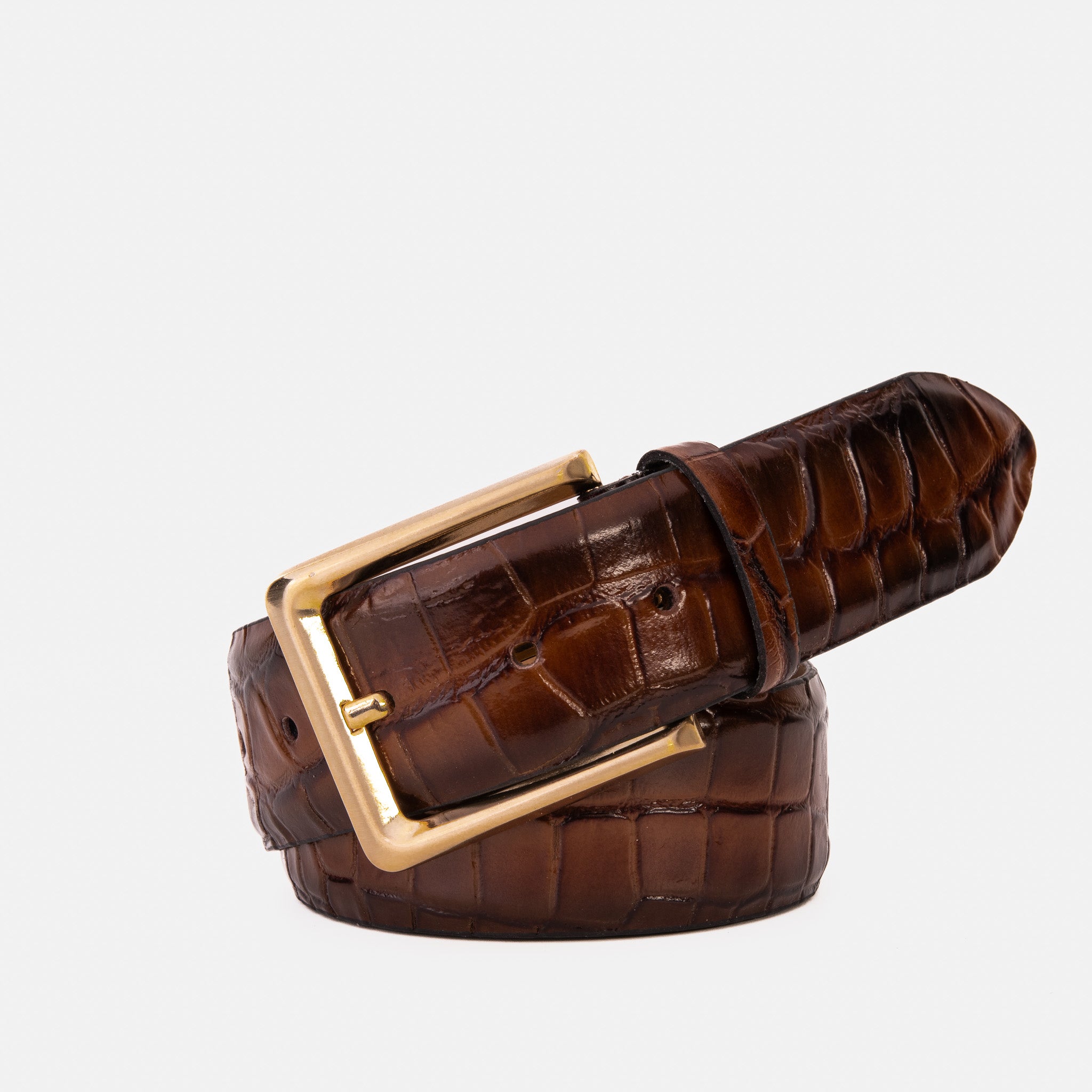 The Strat Brown Leather Belt