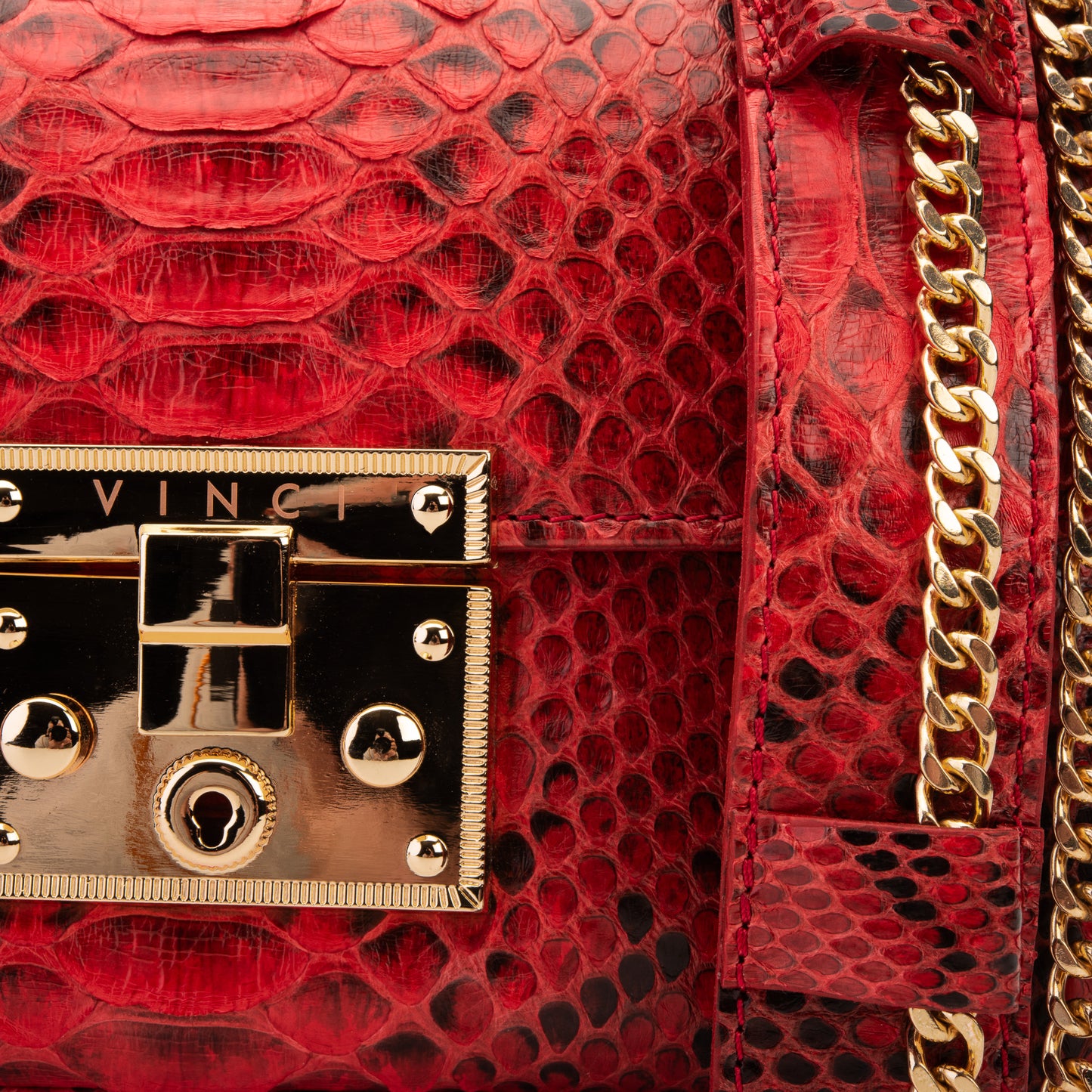 The Queen Red Pythn Leather Hanbag