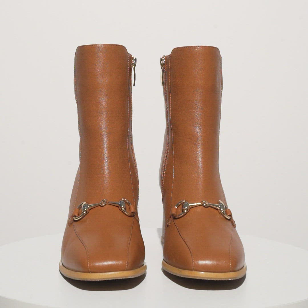 Mid calf hot sale tan boots