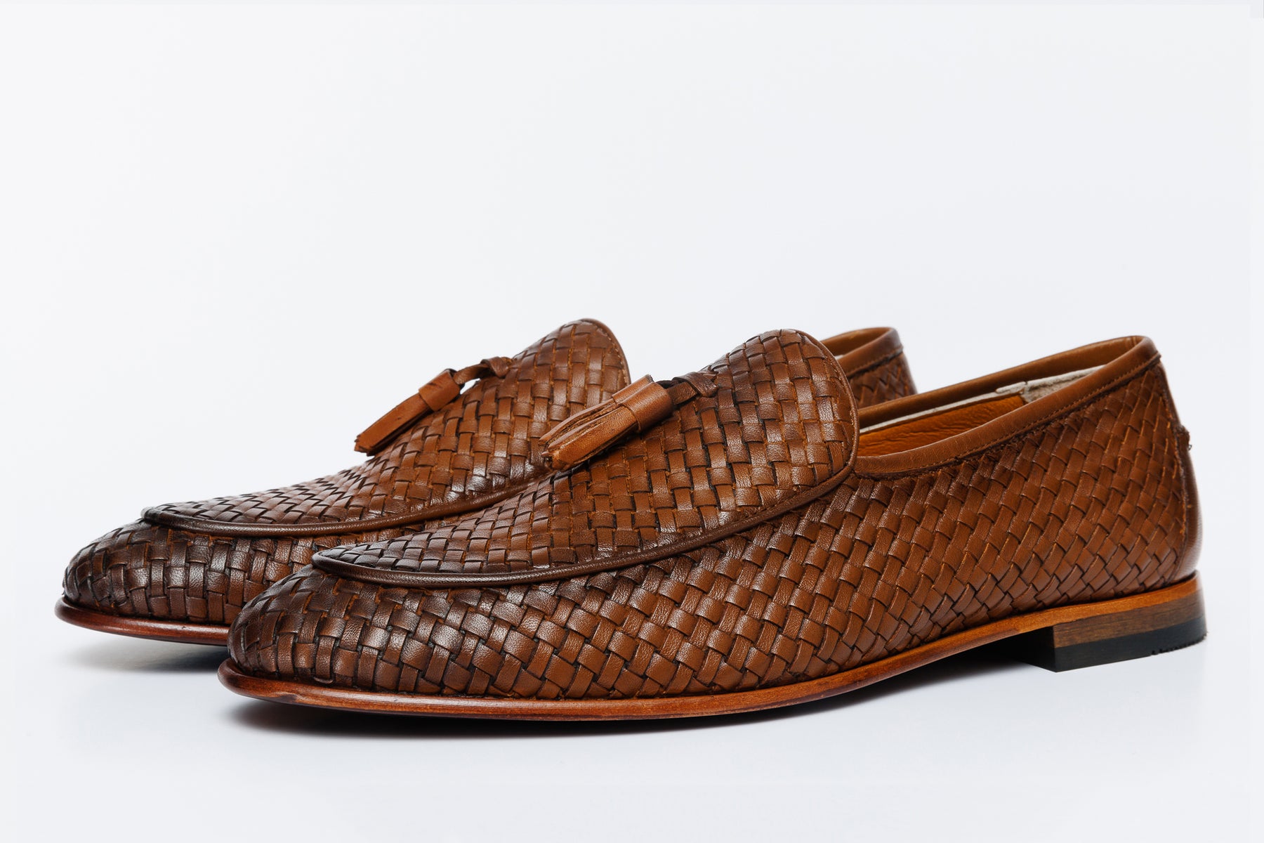 The Mclean Shoe Tan Woven Tassel Loafer – Vinci Leather Shoes