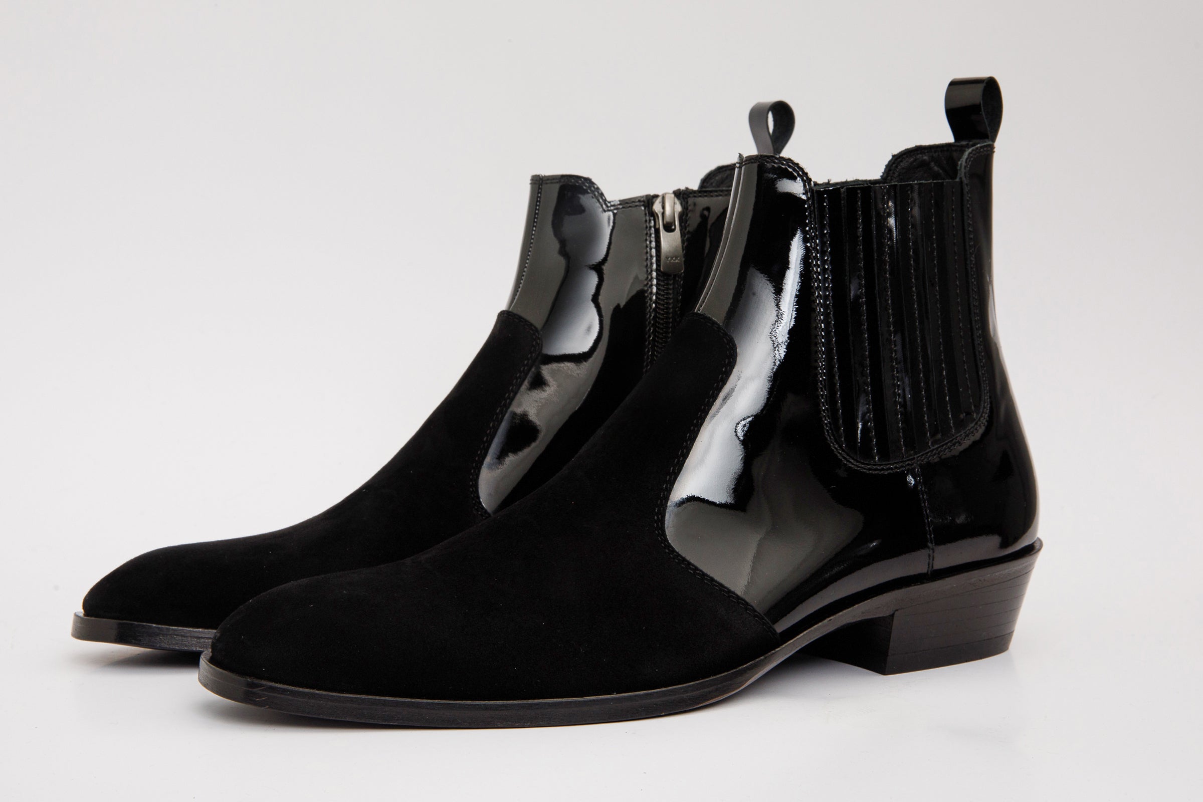 Black suede dress boots sale