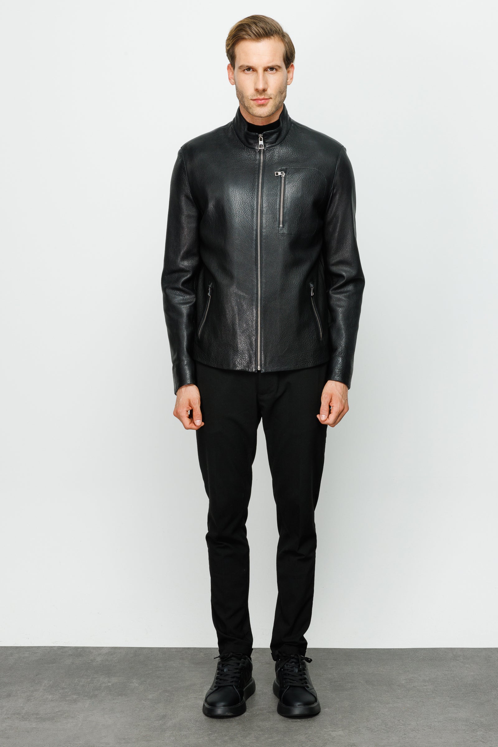 The Blanchard Black Leather Men Jacket – Vinci Leather Shoes