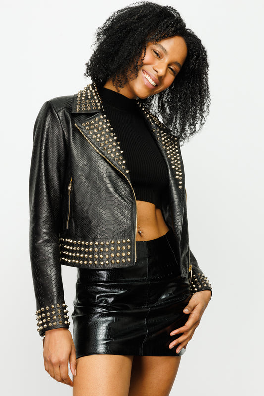 The Infanta Black Leather Women Jacket