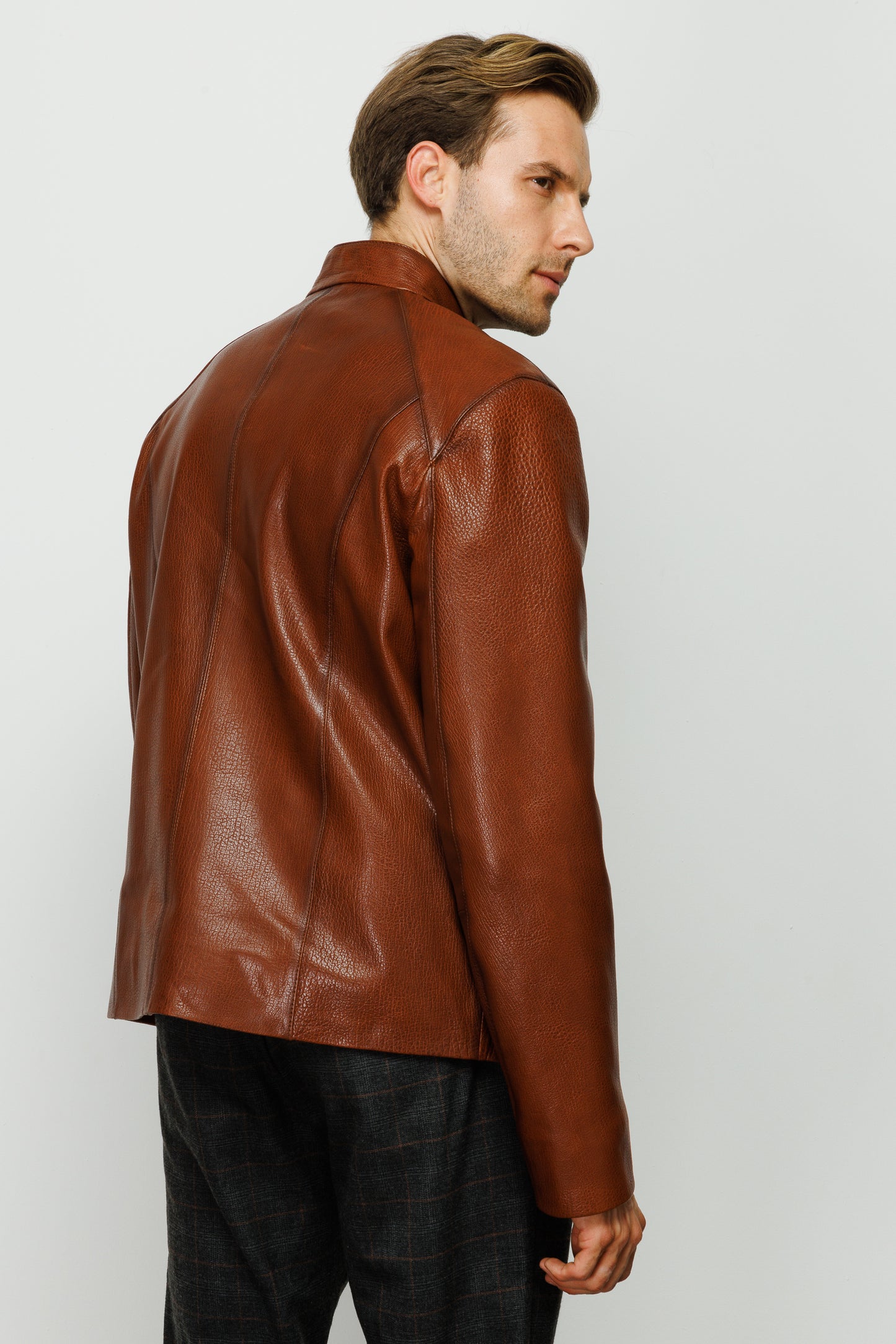 La chaqueta de cuero marrón Elgin para hombre 