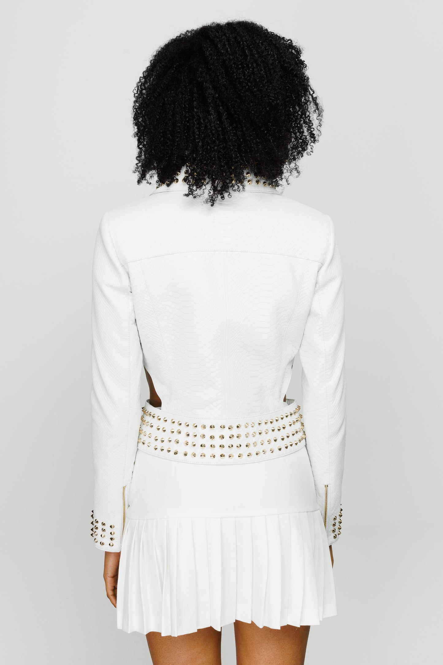 The Infanta White Leather Jacket