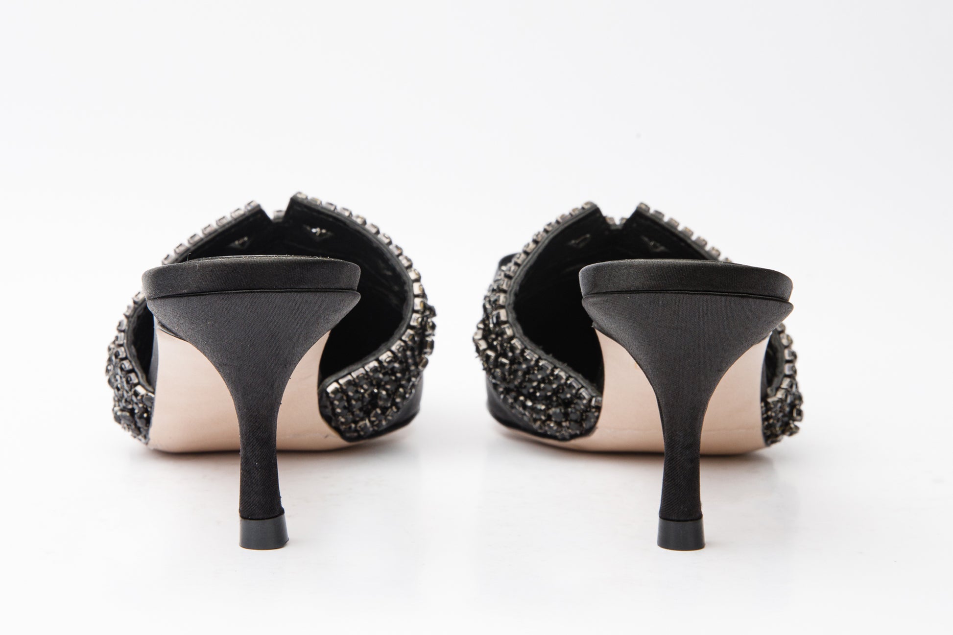 The Volga Black Leather Kitten Heel Pointy Toe Women Sandal – Vinci ...