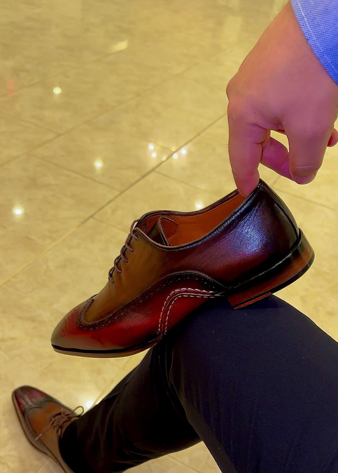 Burgundy wingtips clearance