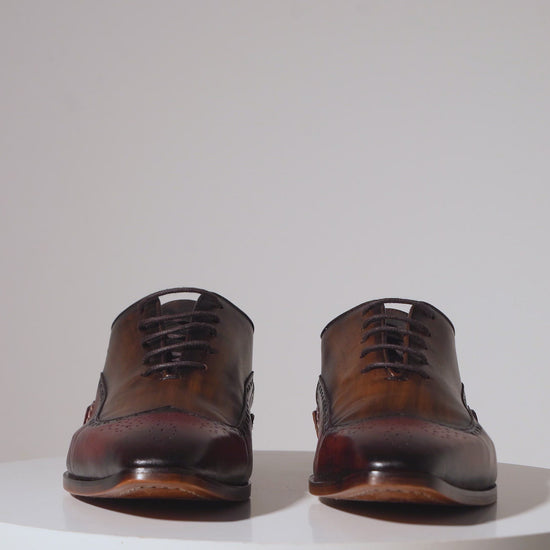 The Royal Hand Craft Burgundy Wingtip Oxford Men Shoe – Vinci Leather Shoes
