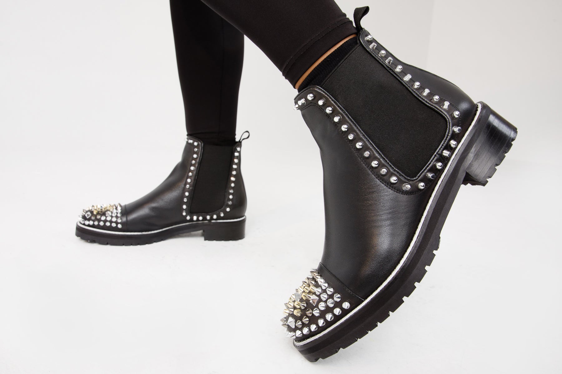 Spike studded sales chelsea ankle boots