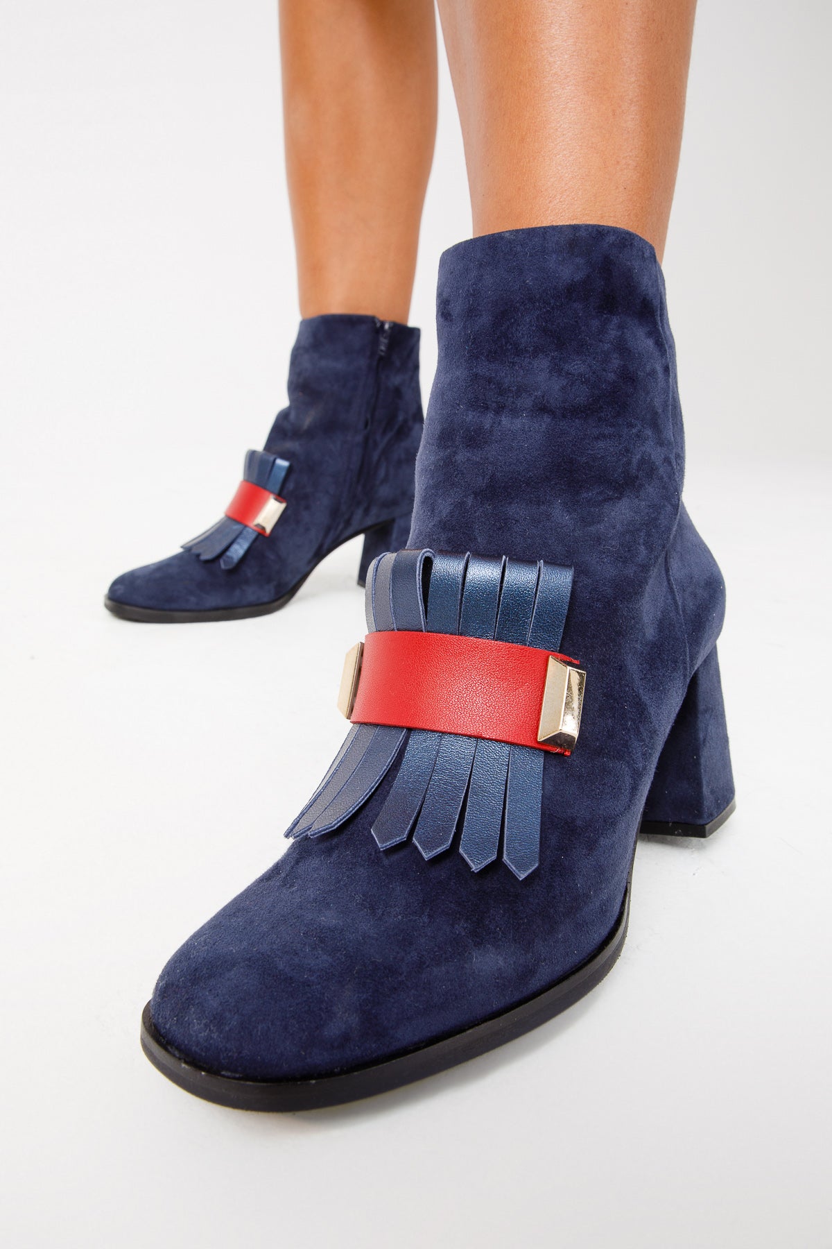 Navy blue boots store women