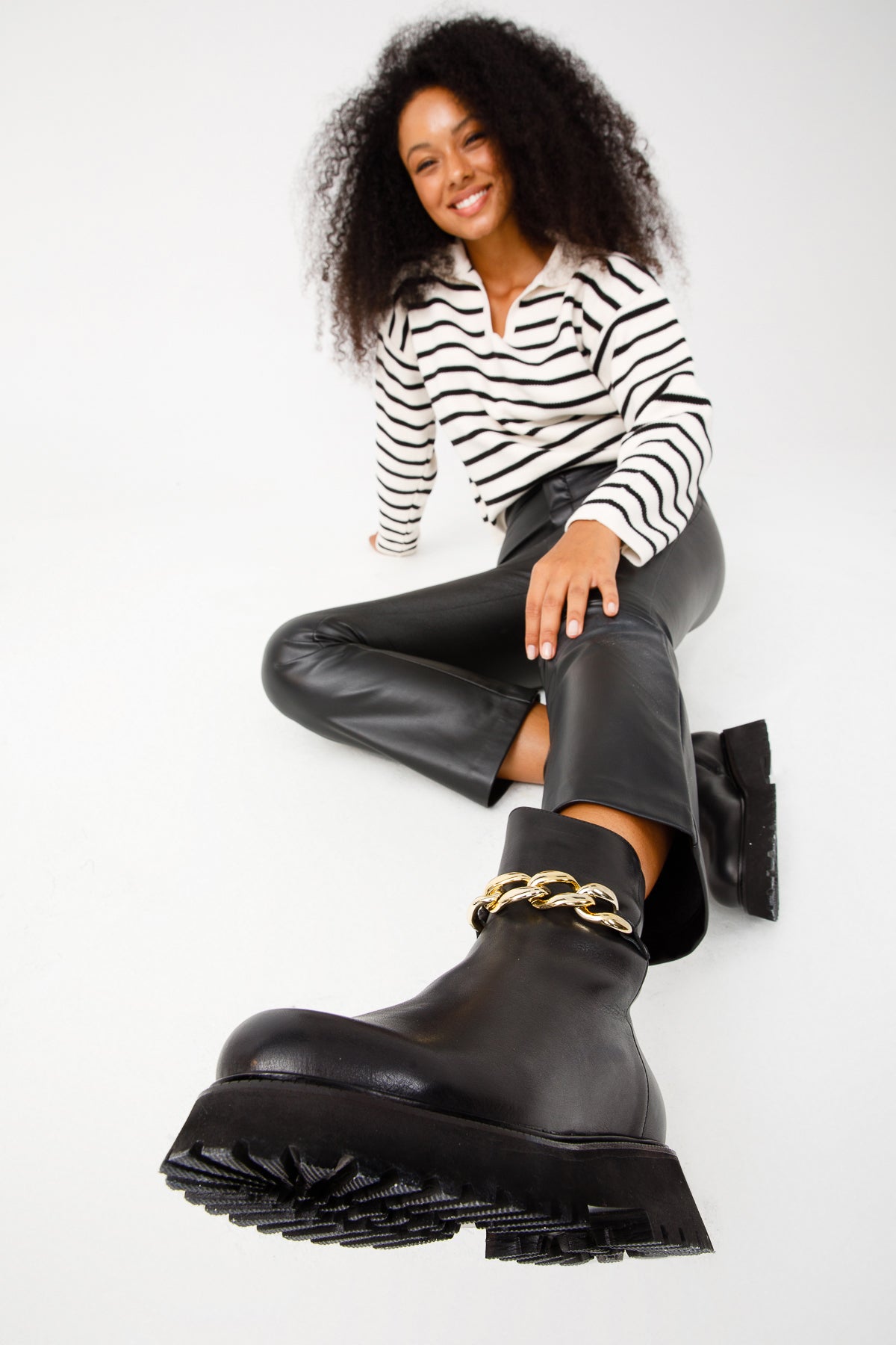 The Nassau Black Leather Ankle Women Boot Vinci Leather Shoes