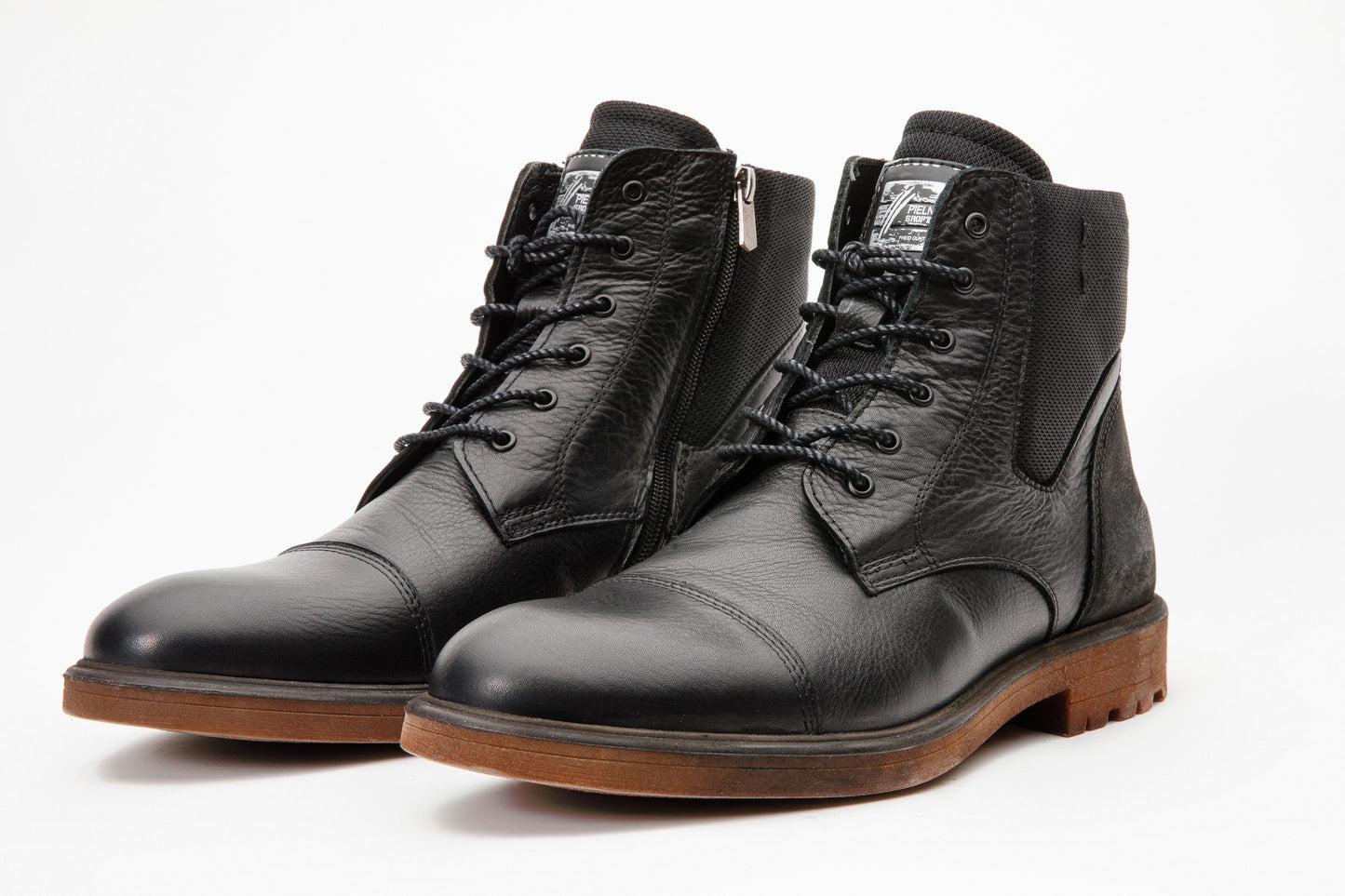 The Zagreb Black Leather Cap Toe Lace Up Men Boot with a Zipper Final Sale!