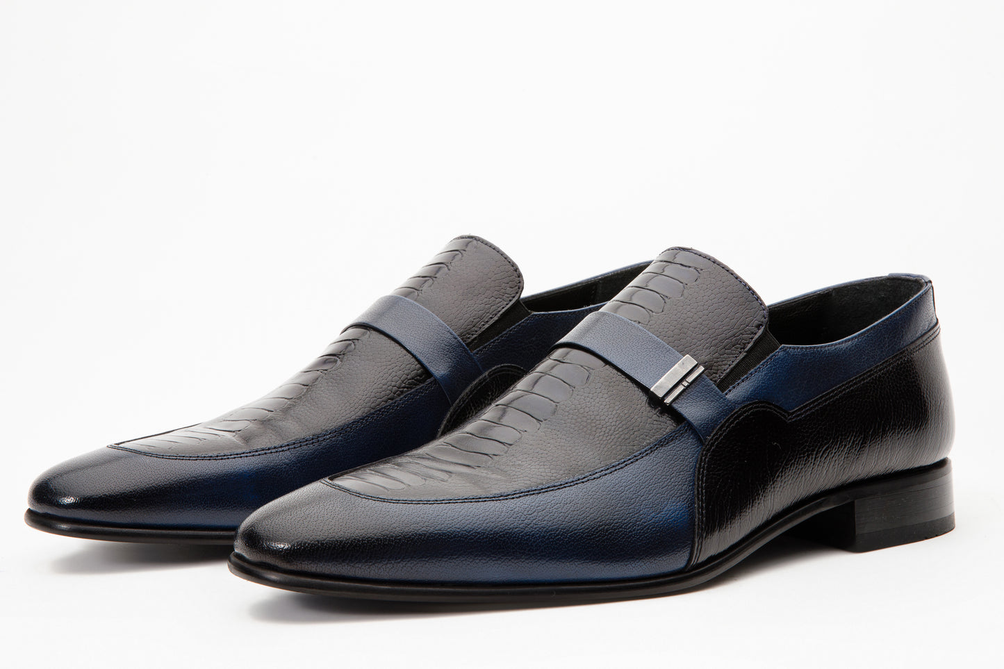 The Kazablanka Navy Leather Bit Loafer Men  Shoe