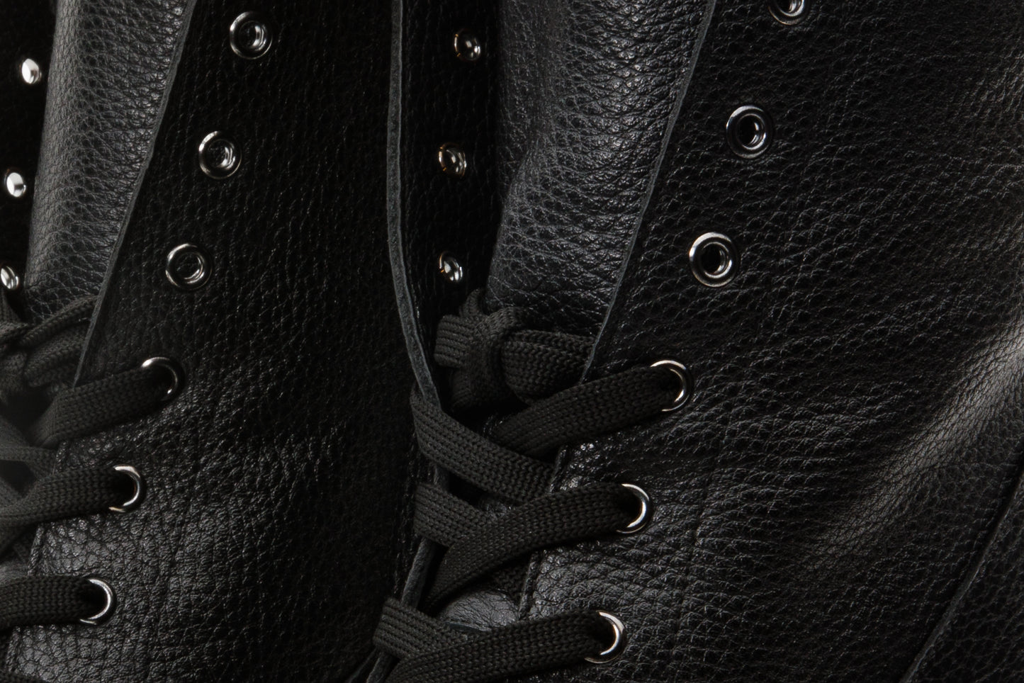 The Melo Black Leather Natural Fur Mid Calf Platform Heel Women Boot