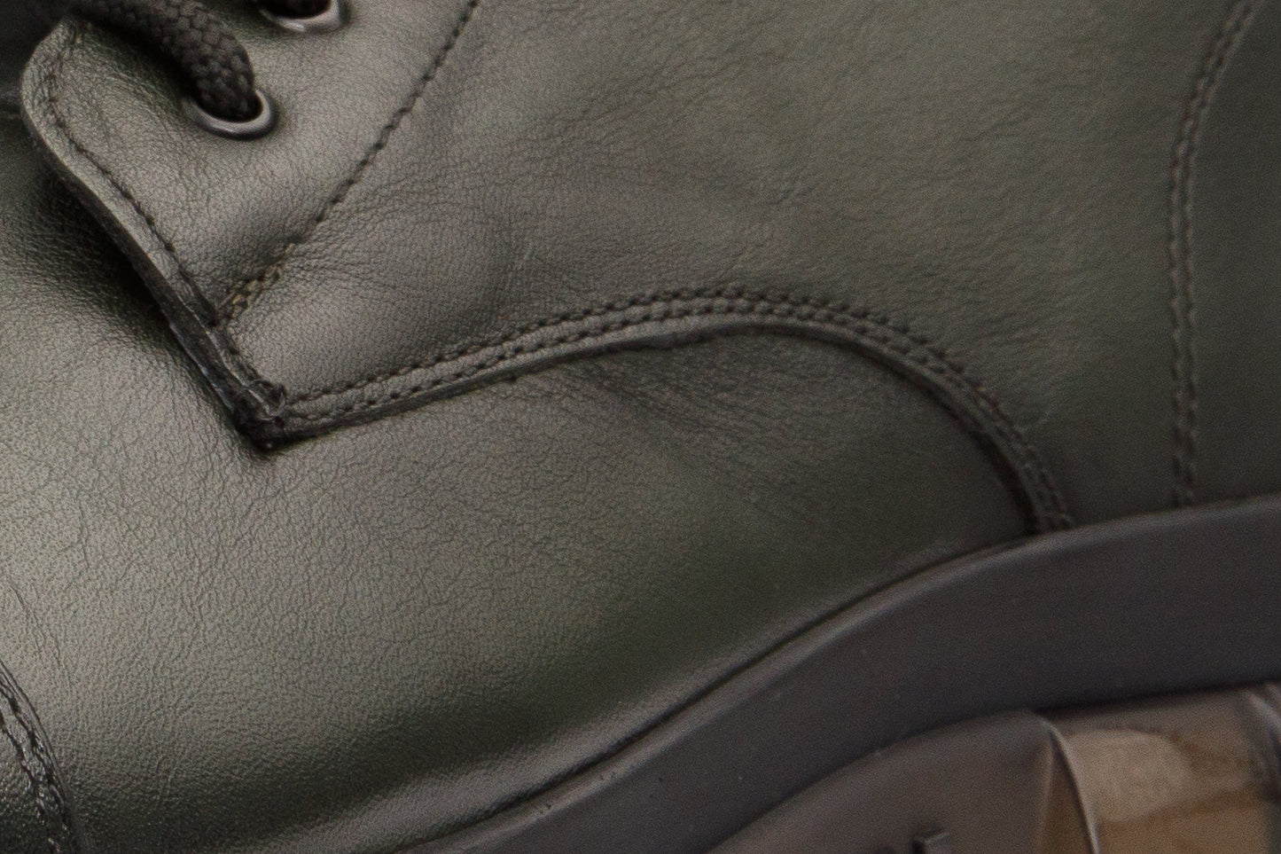 The Ottova Green Leather Lace-Up Sneaker Men Boot with a Zipper