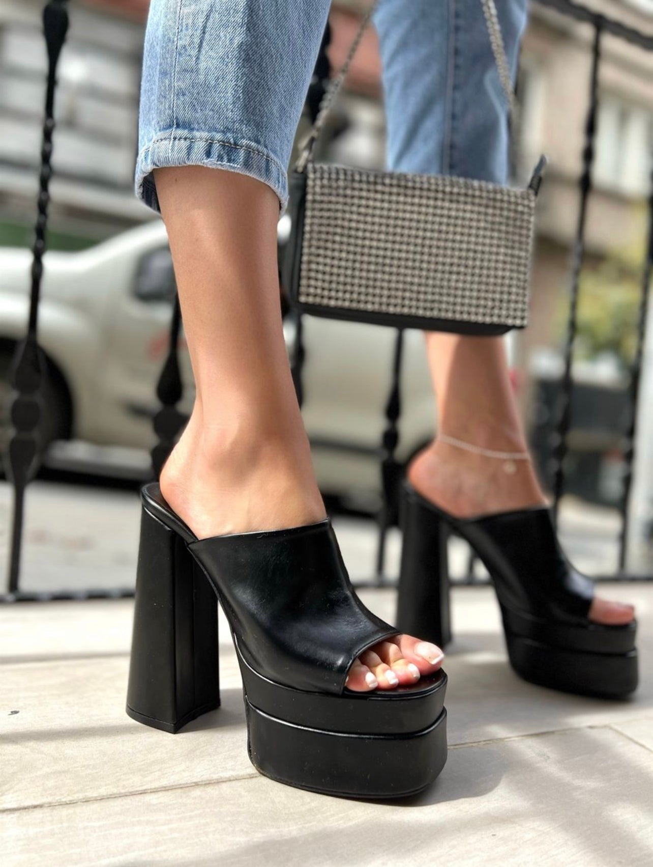 Leather High Heels Black - HANDMADE®