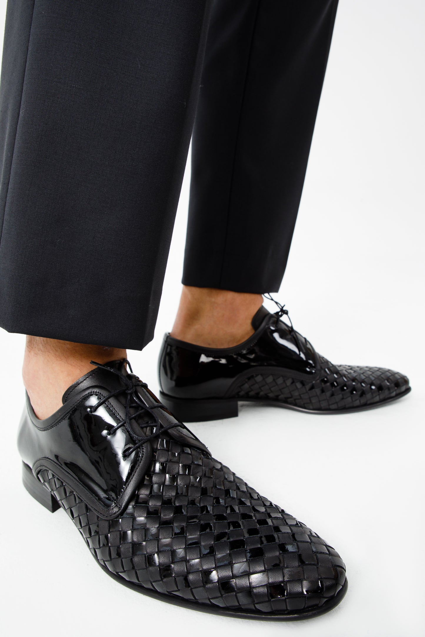 The Safaga Black Woven Derby Men Shoe