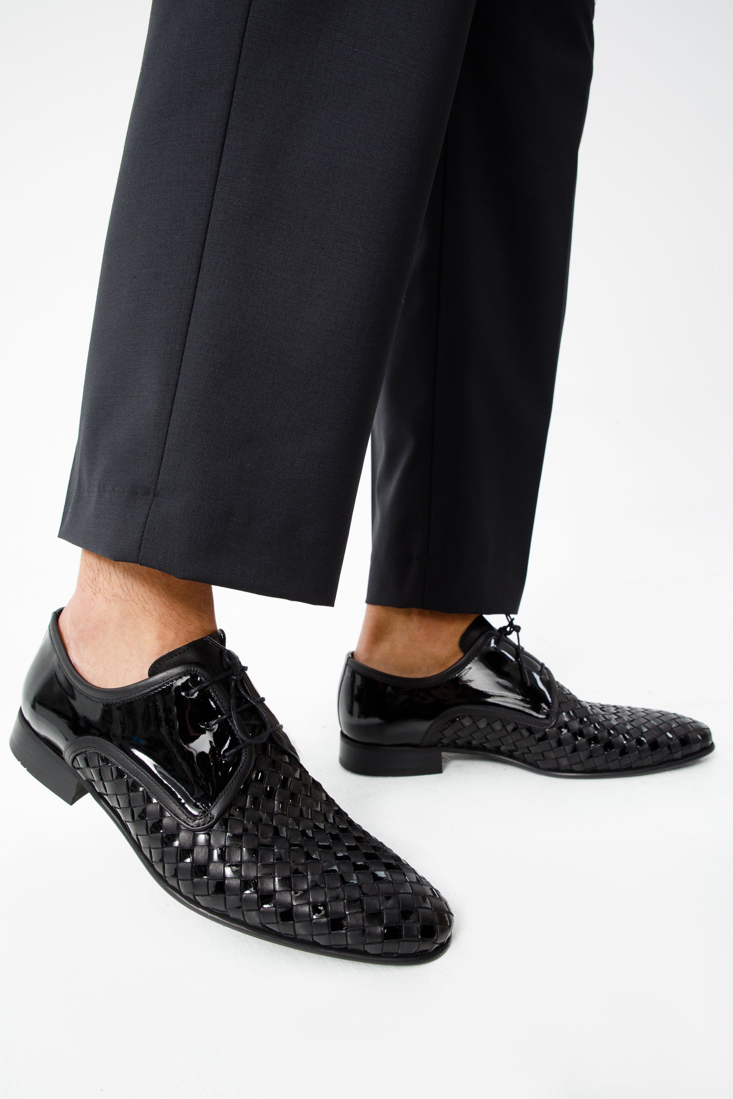 The Safaga Black Woven Derby Men Shoe